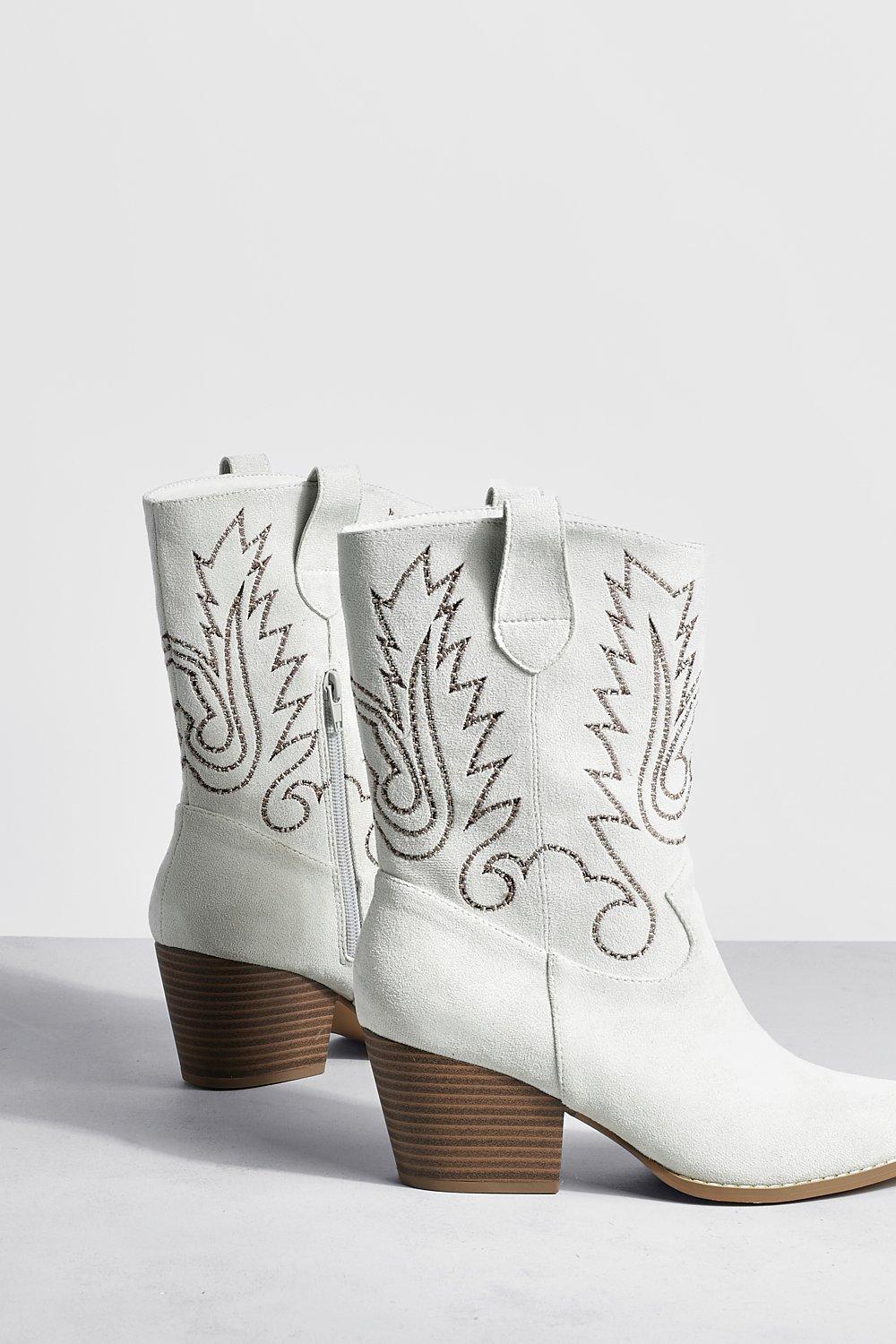 Cowboy boots with lace hot sale detail